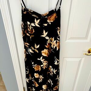 Blu Pepper Black and Brown Floral Maxi Dress